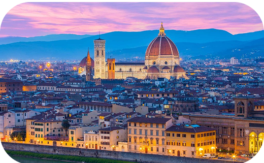 Florence cityscape at dusk